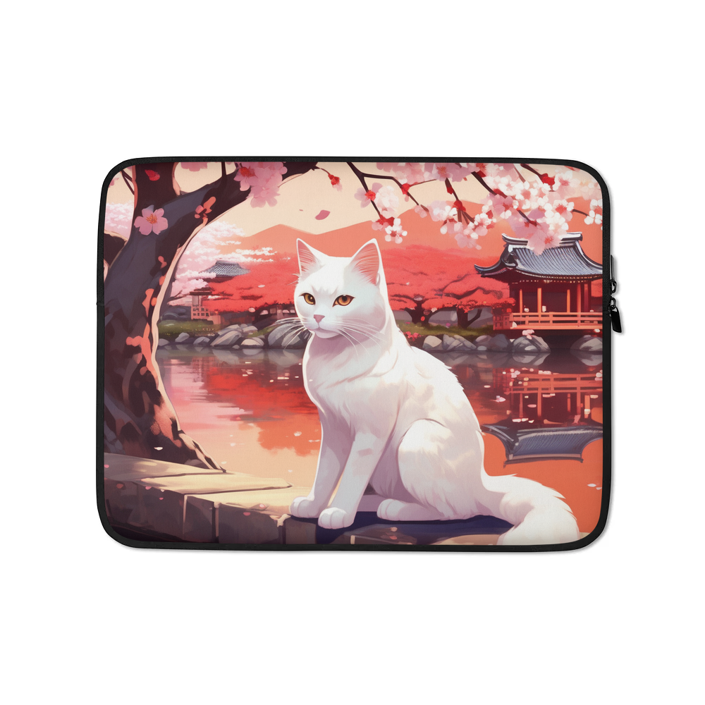 PugMug Custom White Companion Cat Laptop Sleeve