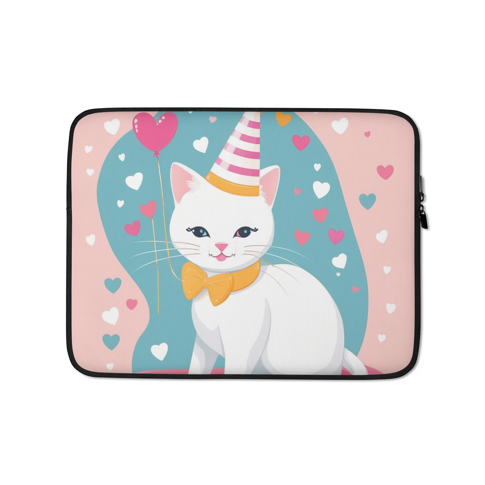 PugMug Custom White Companion Cat Laptop Sleeve