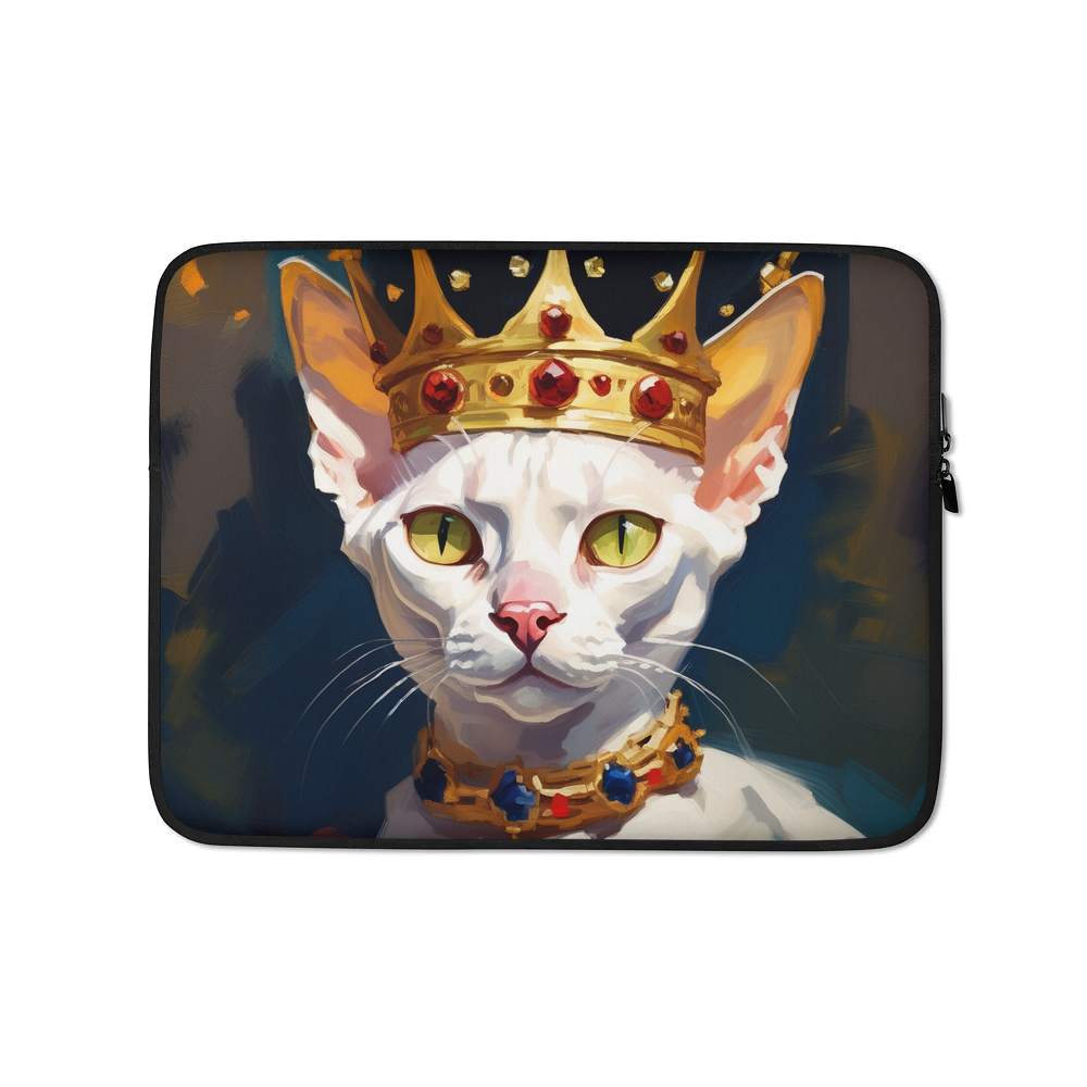PugMug Custom White Devon Rex Cat Laptop Sleeve