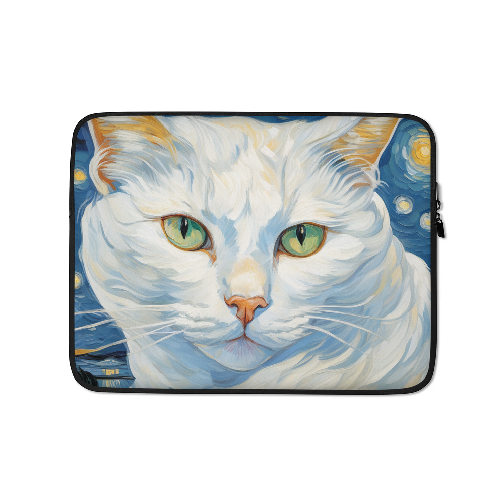 PugMug Custom White Companion Cat Laptop Sleeve
