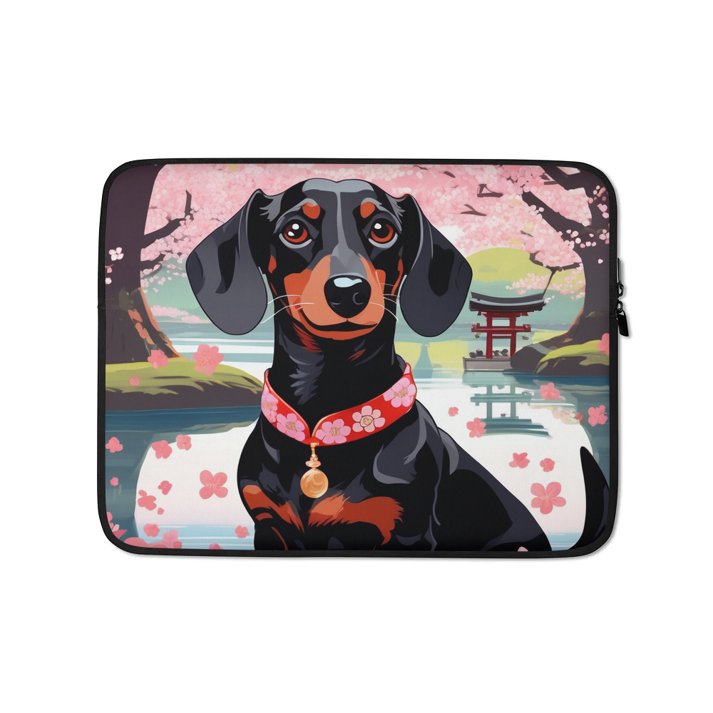 PugMug Custom Black Dachshund Laptop Sleeve