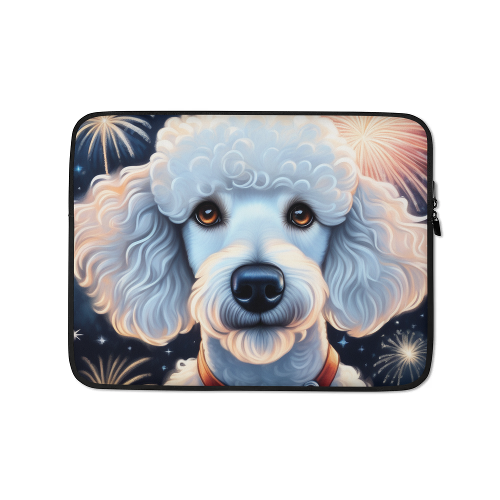 PugMug Custom White Poodle Laptop Sleeve
