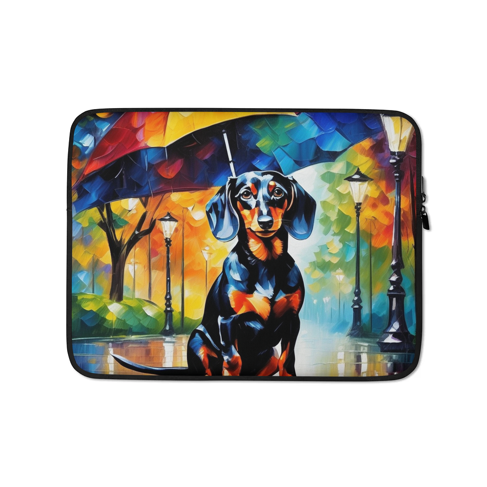 PugMug Custom Black Dachshund Laptop Sleeve