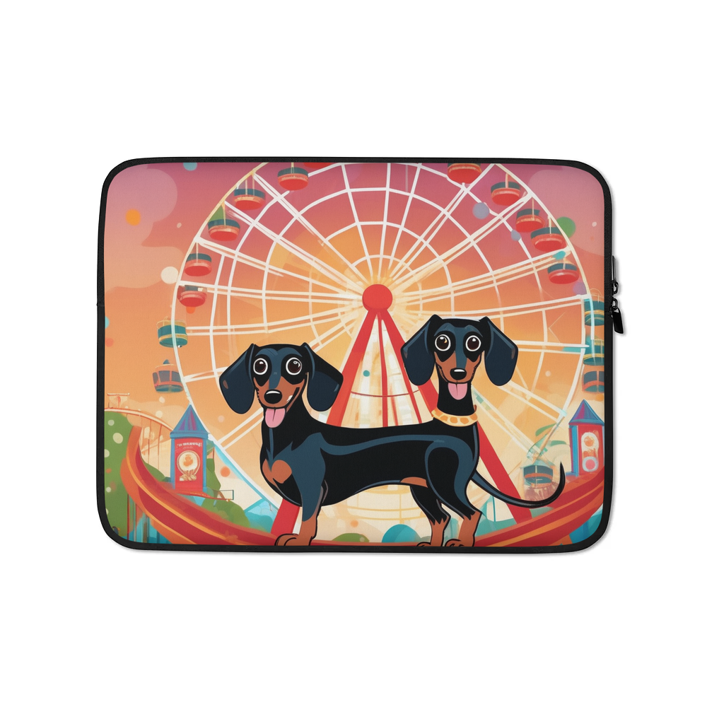 PugMug Custom Black Dachshund Laptop Sleeve