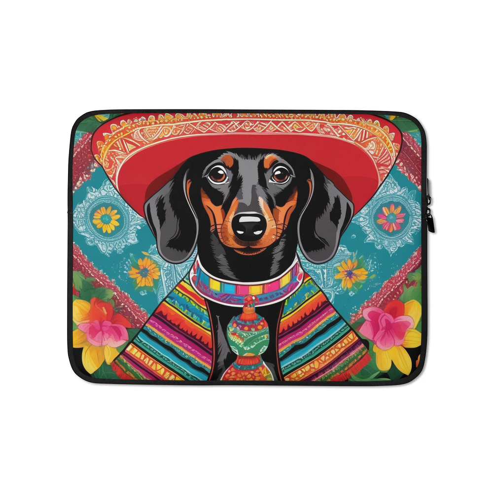PugMug Custom Black Dachshund Laptop Sleeve