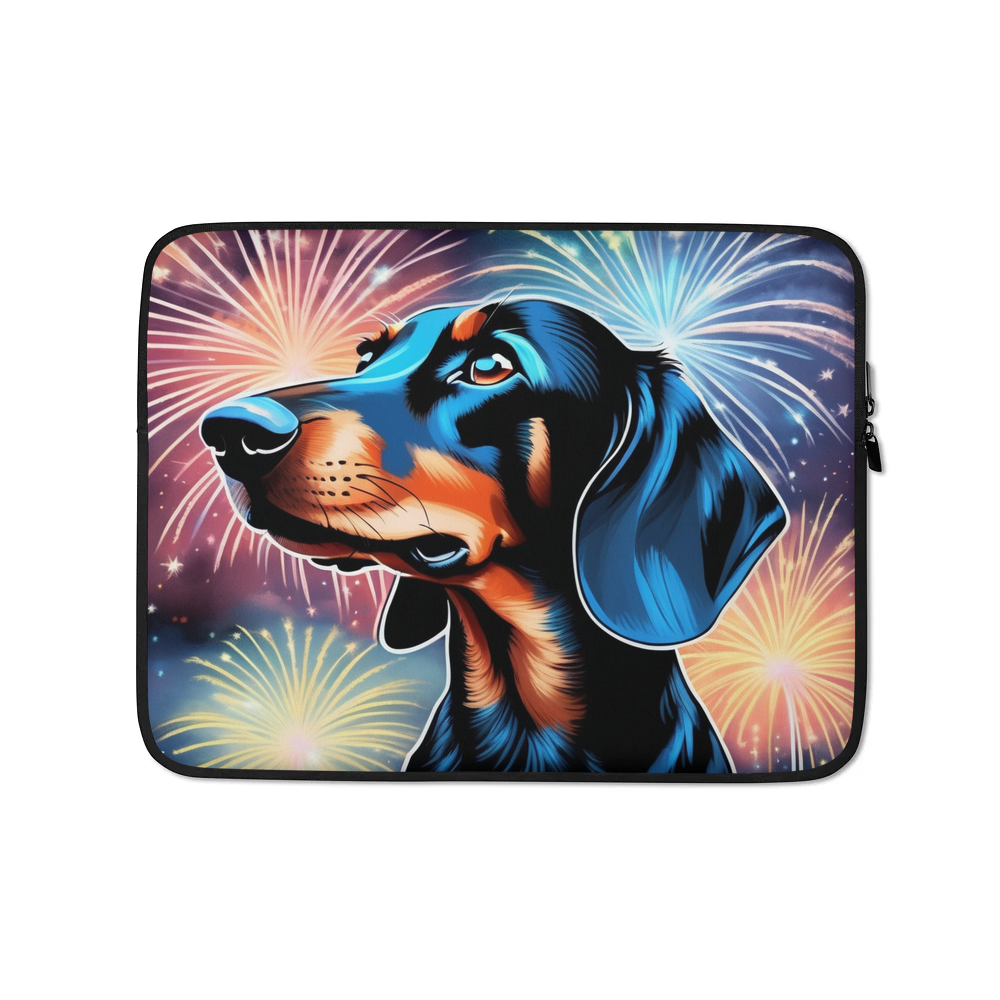 PugMug Custom Black Dachshund Laptop Sleeve