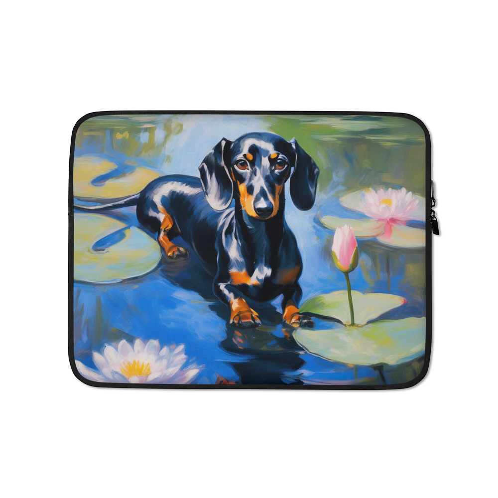 PugMug Custom Black Dachshund Laptop Sleeve