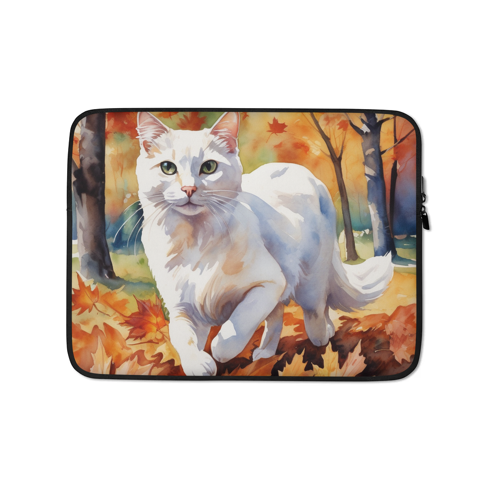 PugMug Custom White Companion Cat Laptop Sleeve