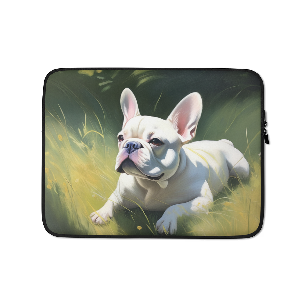 PugMug Custom White French Bulldog Laptop Sleeve