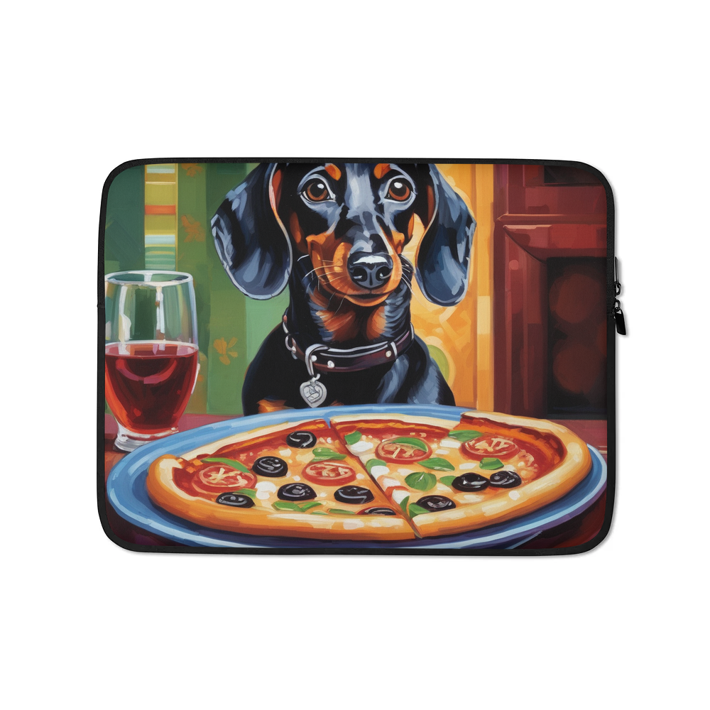 PugMug Custom Black Dachshund Laptop Sleeve