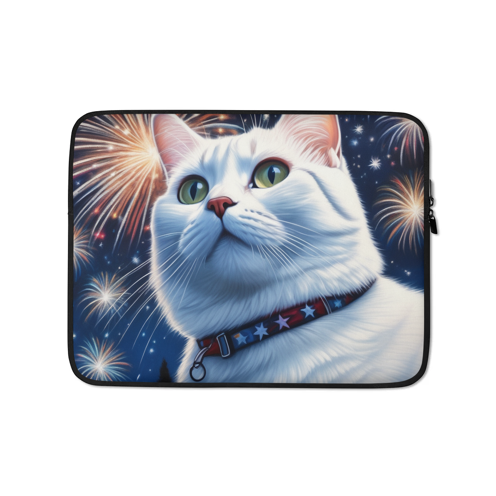 PugMug Custom White American Shorthair Cat Laptop Sleeve
