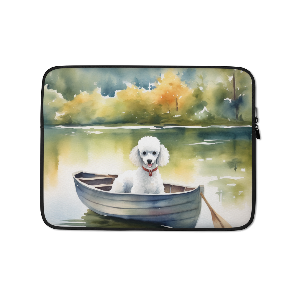 PugMug Custom White Poodle Laptop Sleeve
