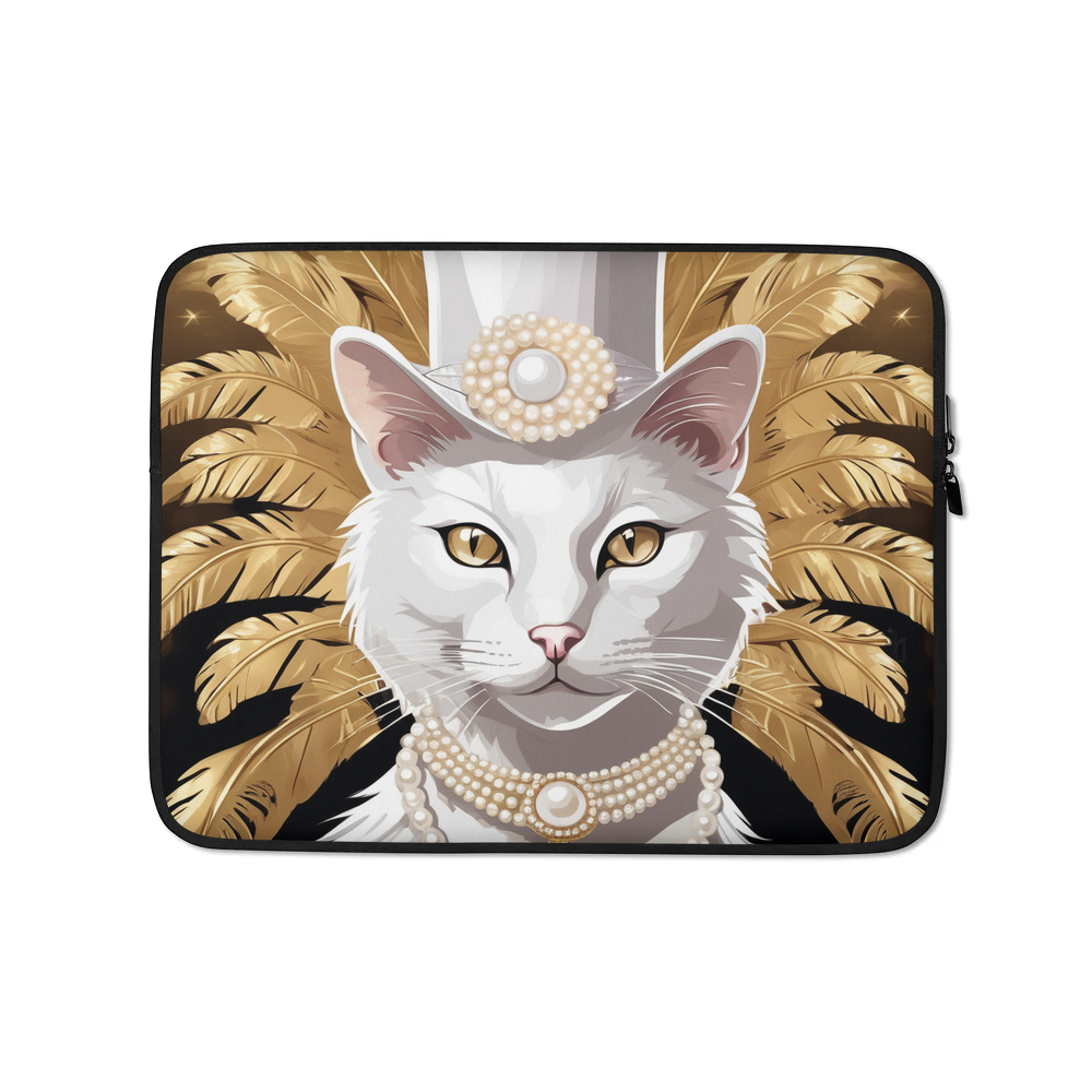 PugMug Custom White Companion Cat Laptop Sleeve