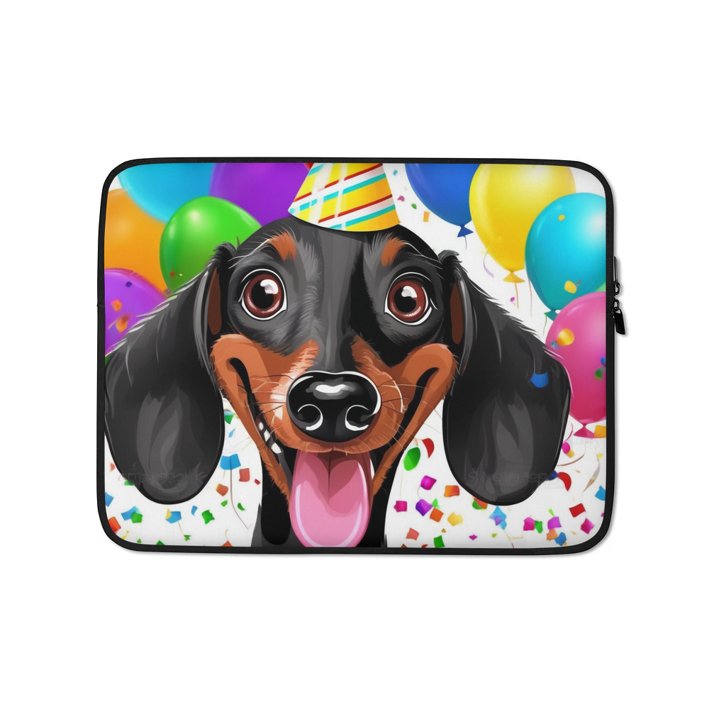 PugMug Custom Black Dachshund Laptop Sleeve