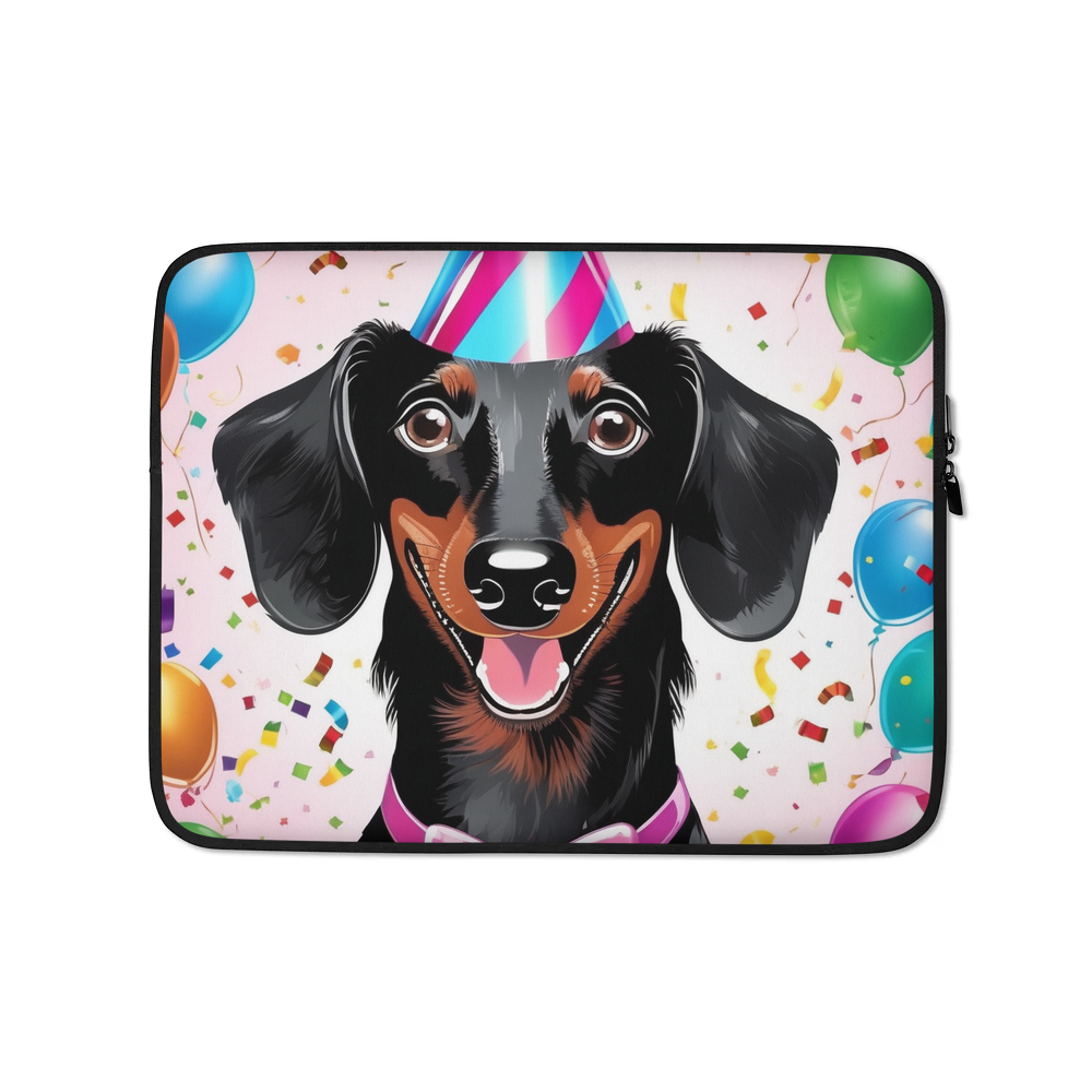 PugMug Custom Black Dachshund Laptop Sleeve