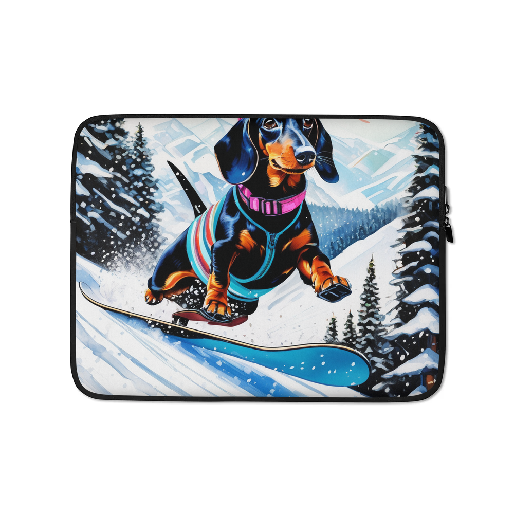 PugMug Custom Black Dachshund Laptop Sleeve