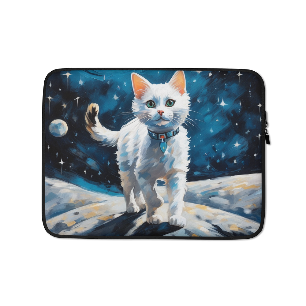 PugMug Custom White Companion Cat Laptop Sleeve