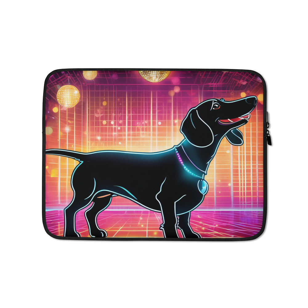 PugMug Custom Black Dachshund Laptop Sleeve