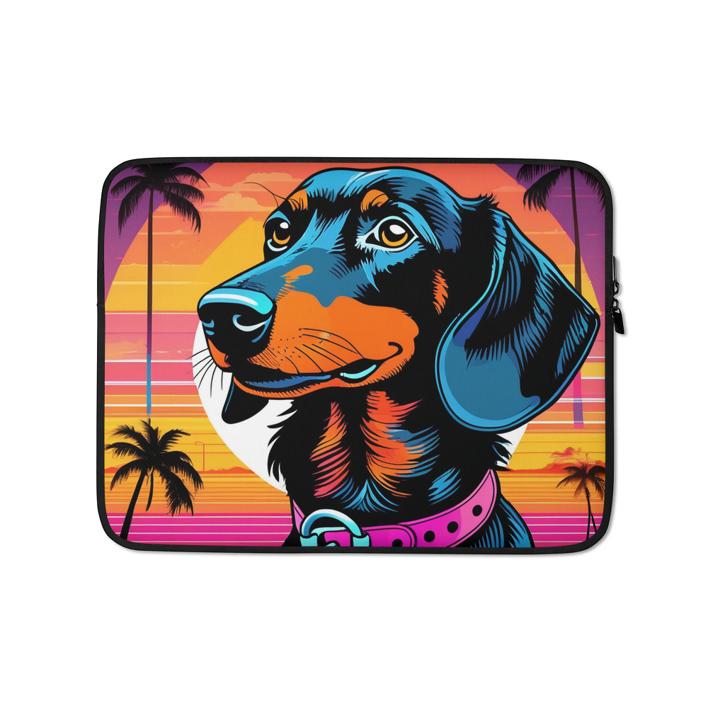 PugMug Custom Black Dachshund Laptop Sleeve