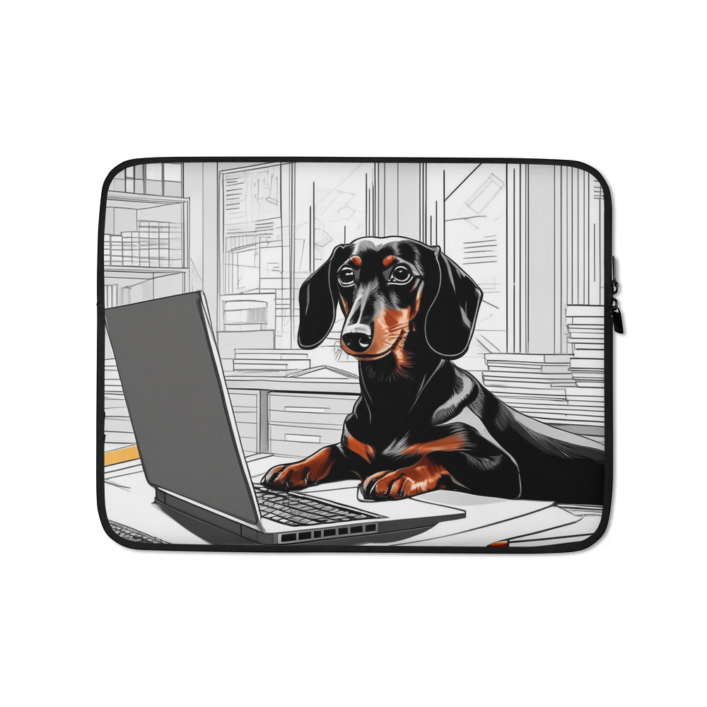 PugMug Custom Black Dachshund Laptop Sleeve