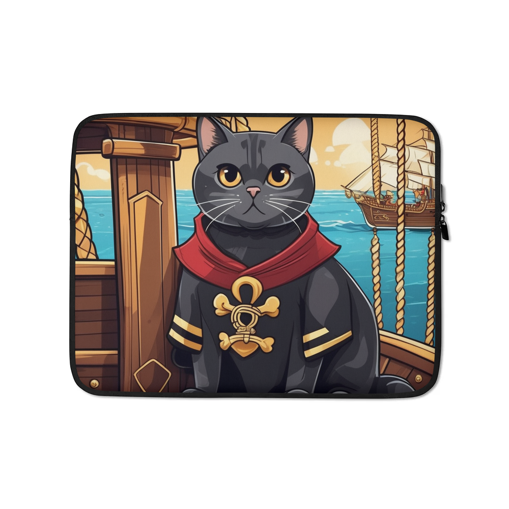 PugMug Custom Black British Shorthair Cat Laptop Sleeve