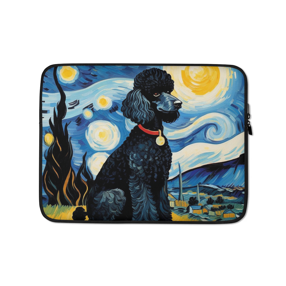 PugMug Custom Black Poodle Laptop Sleeve