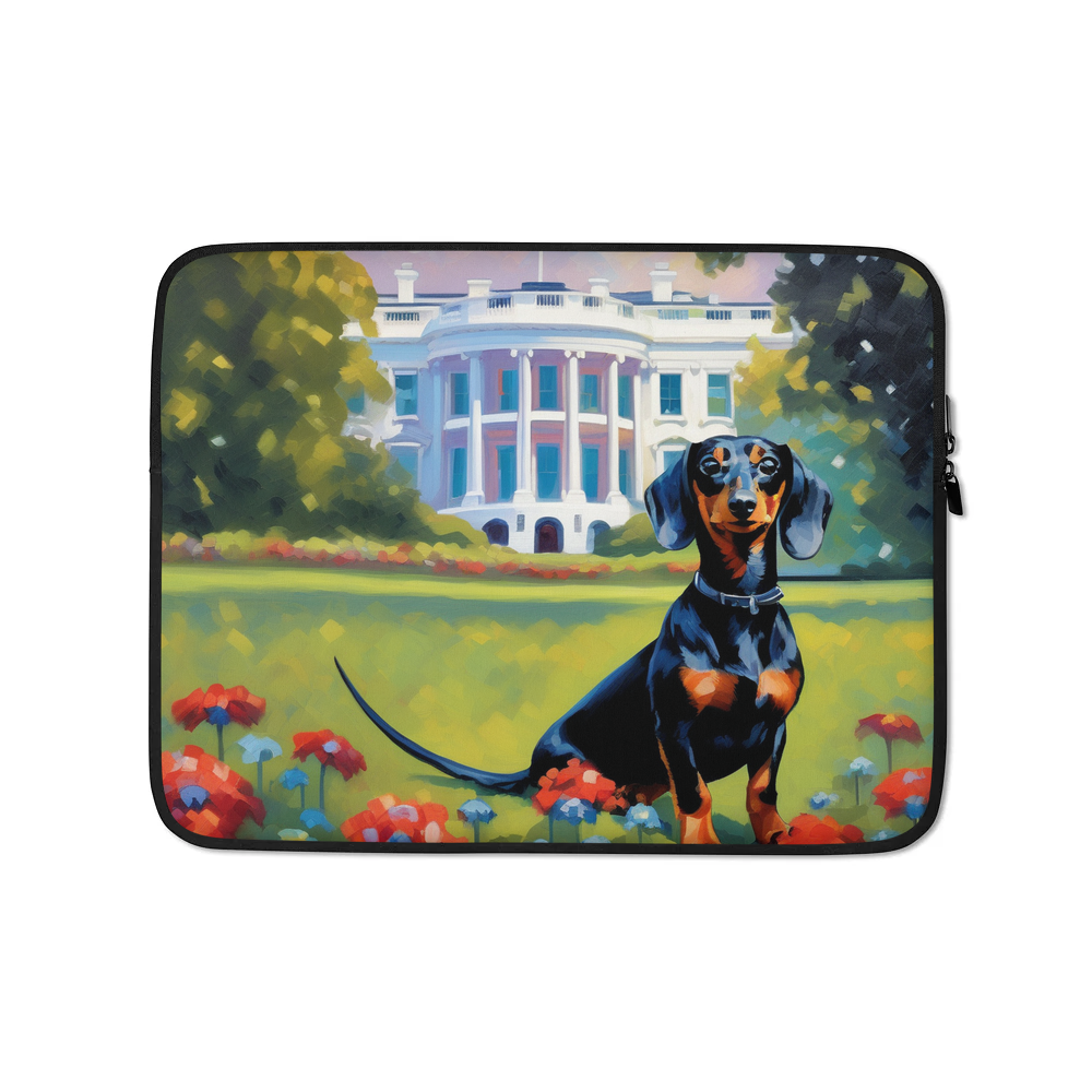 PugMug Custom Black Dachshund Laptop Sleeve