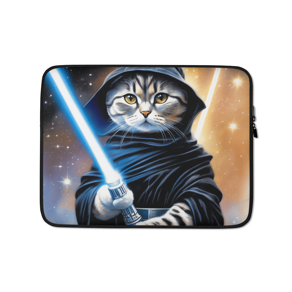 PugMug Custom Black Scottish Fold Cat Laptop Sleeve