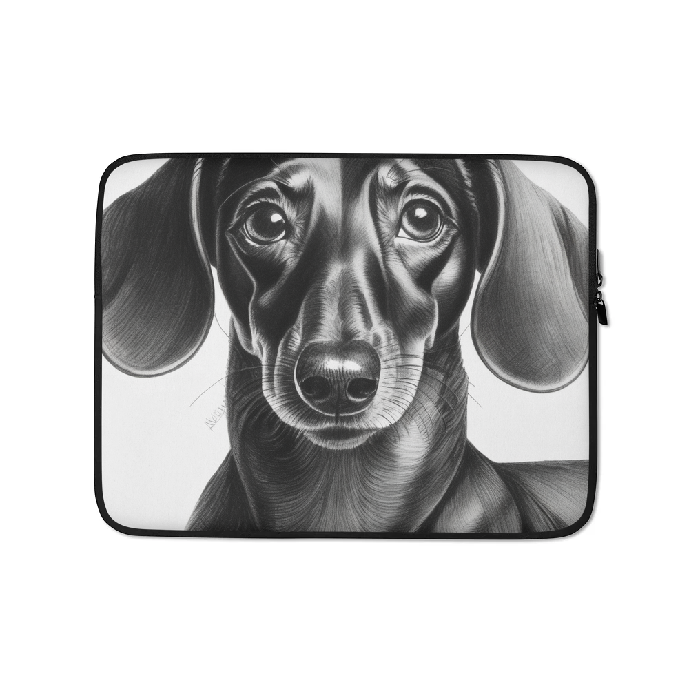 PugMug Custom Black Dachshund Laptop Sleeve