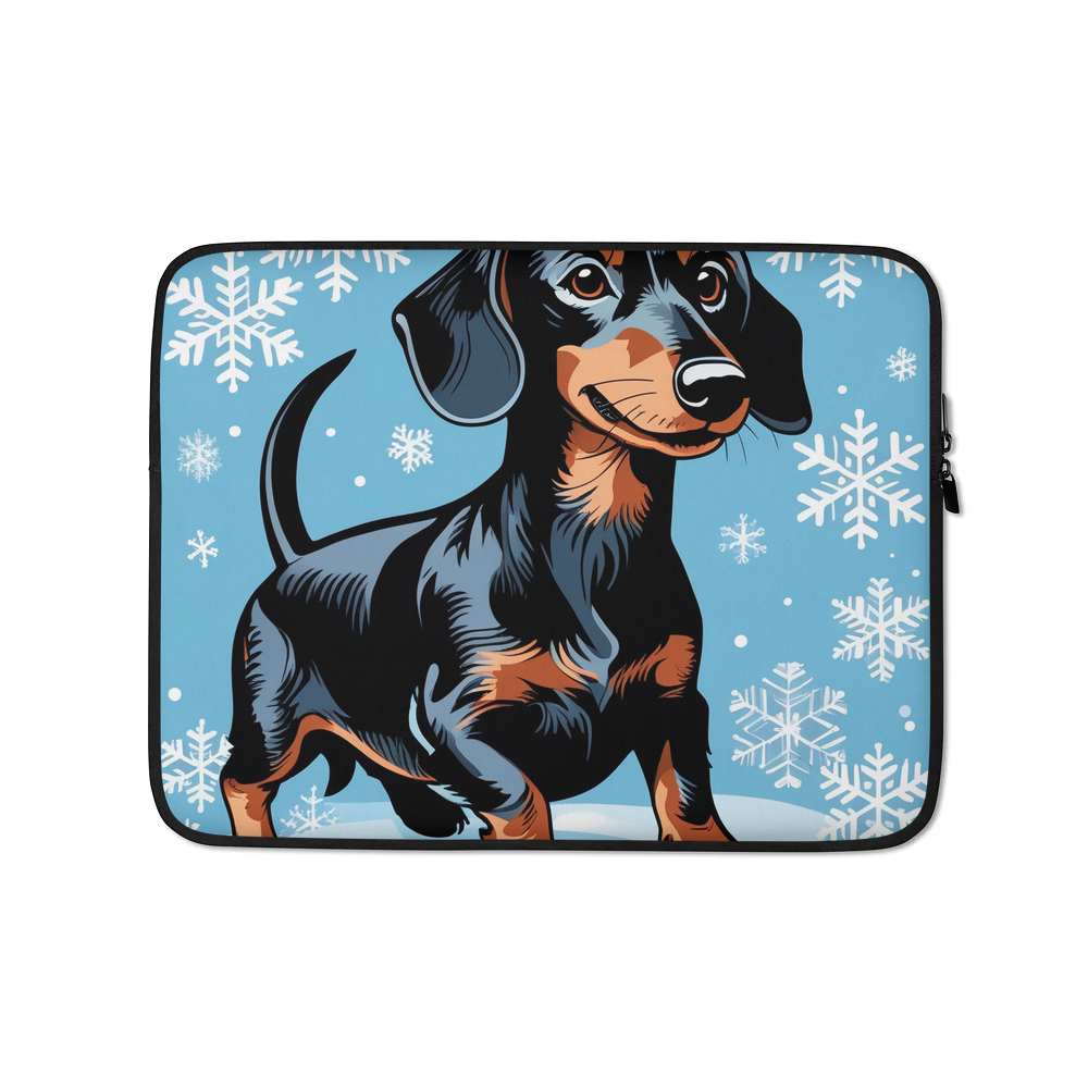 PugMug Custom Black Dachshund Laptop Sleeve