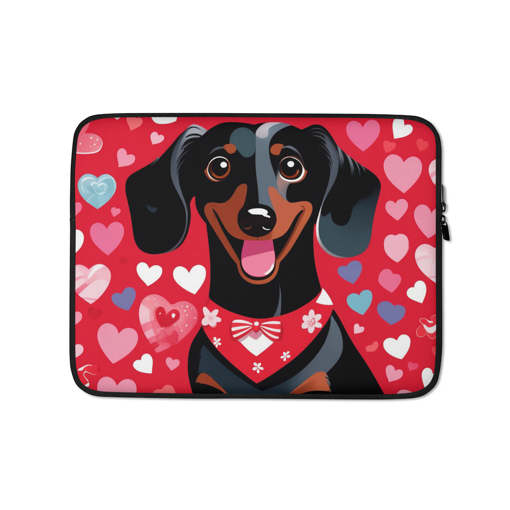 PugMug Custom Black Dachshund Laptop Sleeve