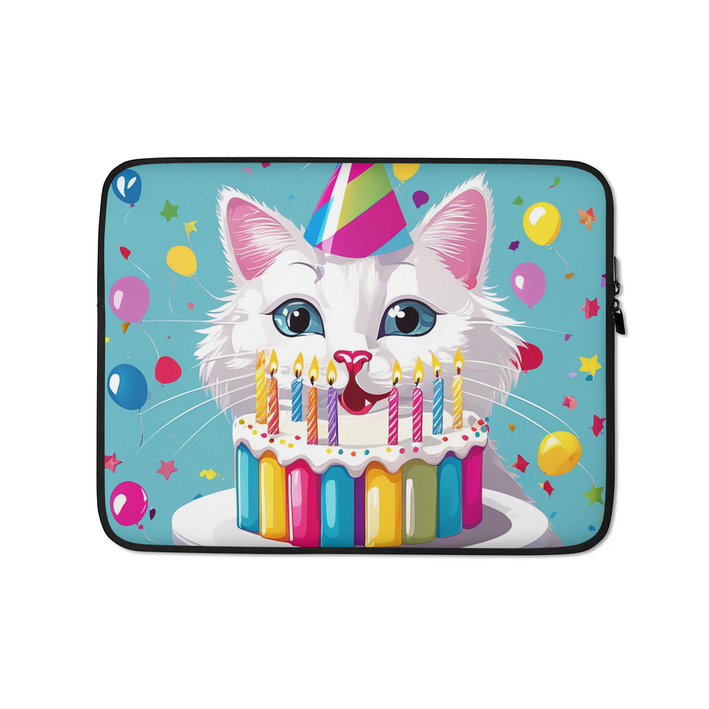 PugMug Custom White Companion Cat Laptop Sleeve