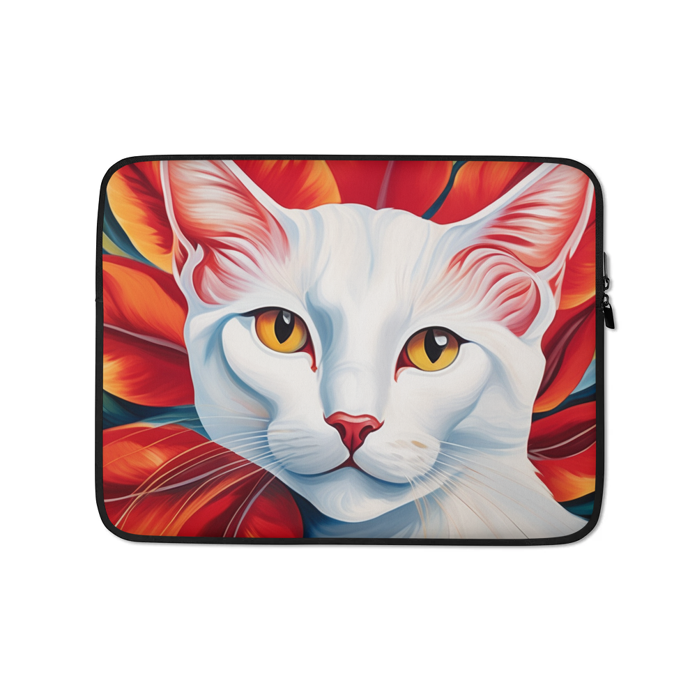 PugMug Custom White Companion Cat Laptop Sleeve