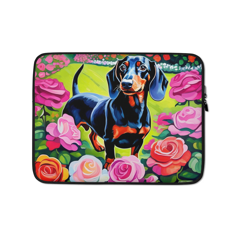PugMug Custom Black Dachshund Laptop Sleeve