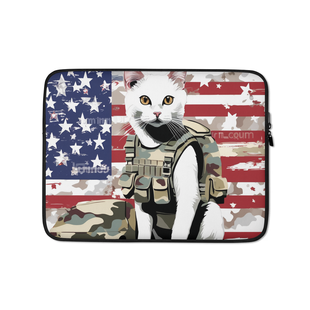 PugMug Custom White Companion Cat Laptop Sleeve