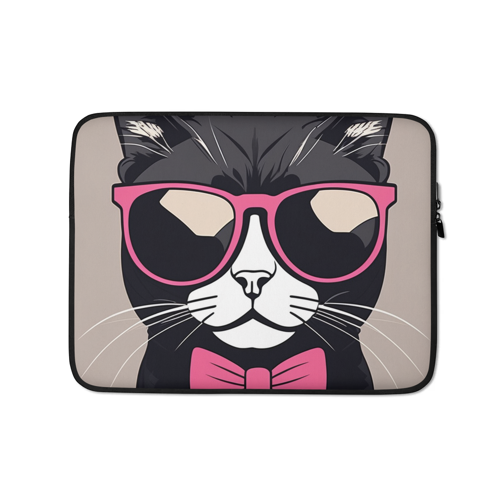 PugMug Custom Black Scottish Fold Cat Laptop Sleeve