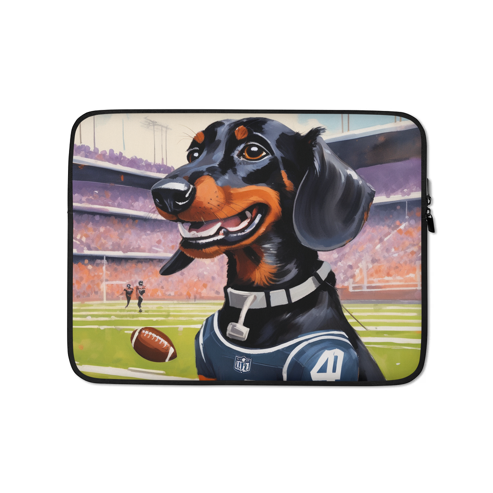PugMug Custom Black Dachshund Laptop Sleeve