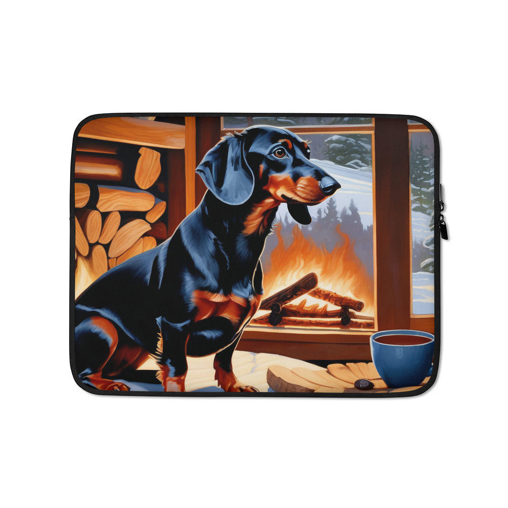 PugMug Custom Black Dachshund Laptop Sleeve