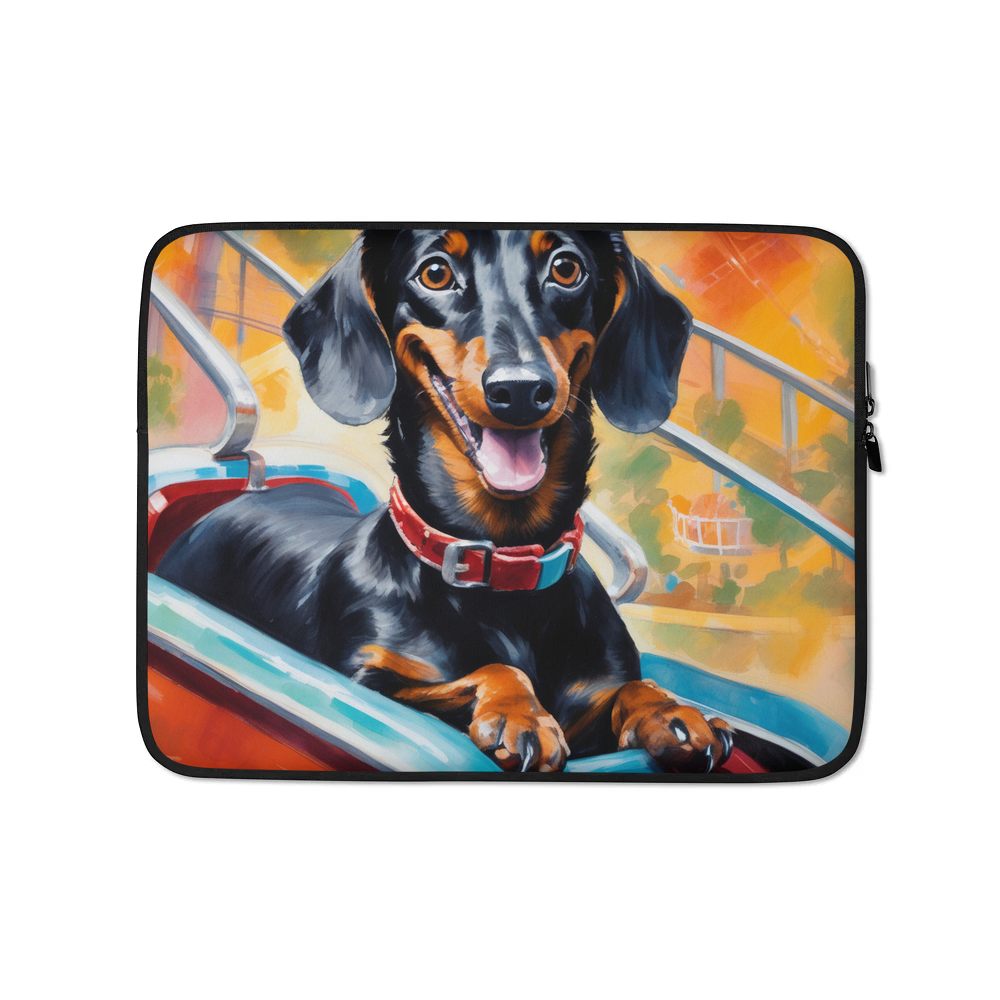 PugMug Custom Black Dachshund Laptop Sleeve
