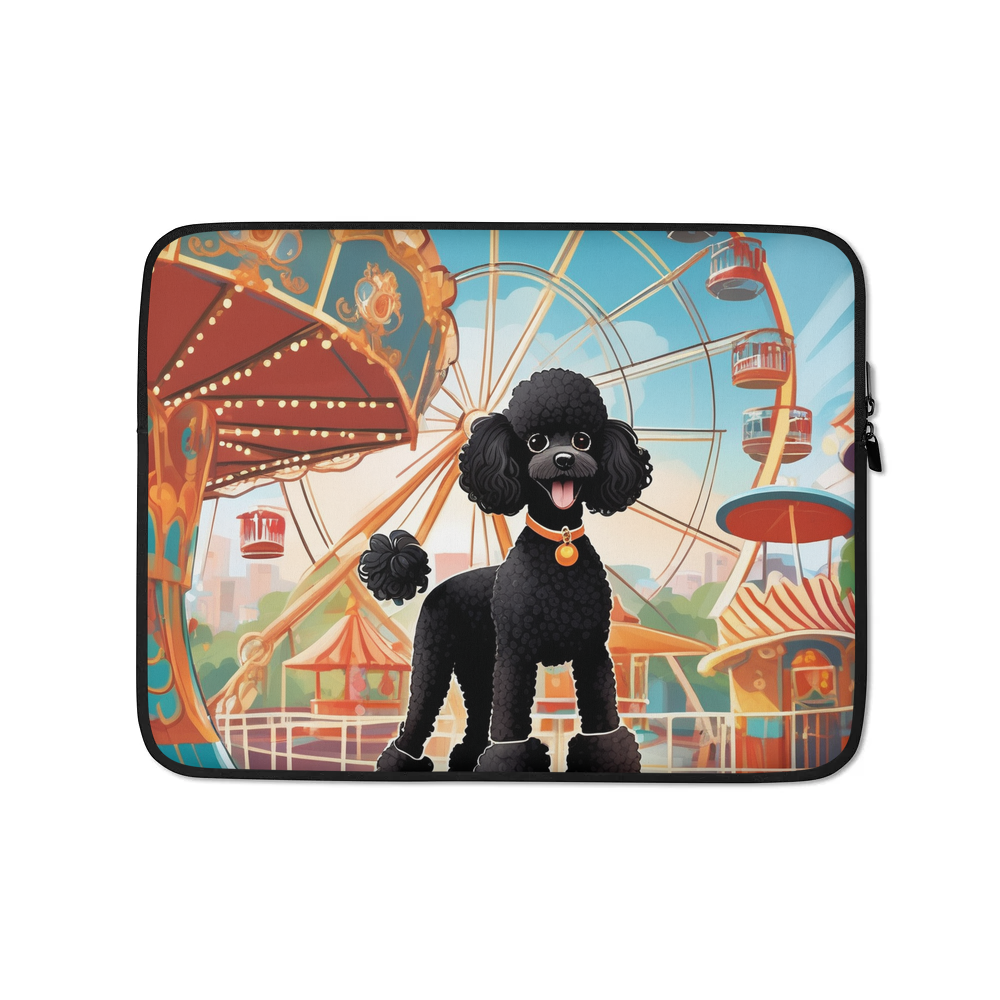 PugMug Custom Black Poodle Laptop Sleeve