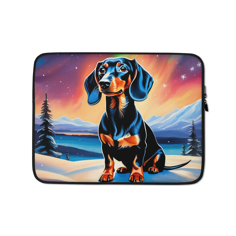 PugMug Custom Black Dachshund Laptop Sleeve