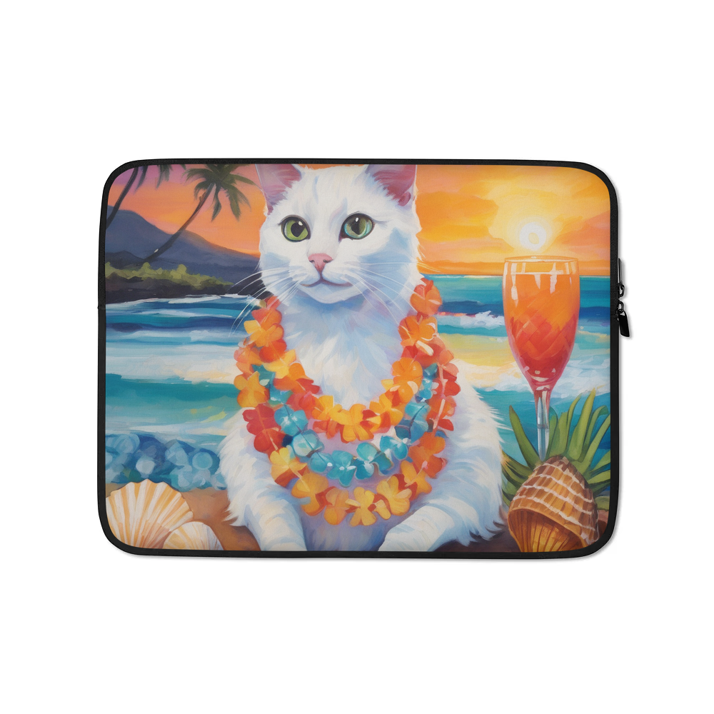 PugMug Custom White Companion Cat Laptop Sleeve