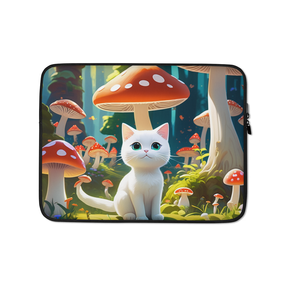 PugMug Custom White Companion Cat Laptop Sleeve