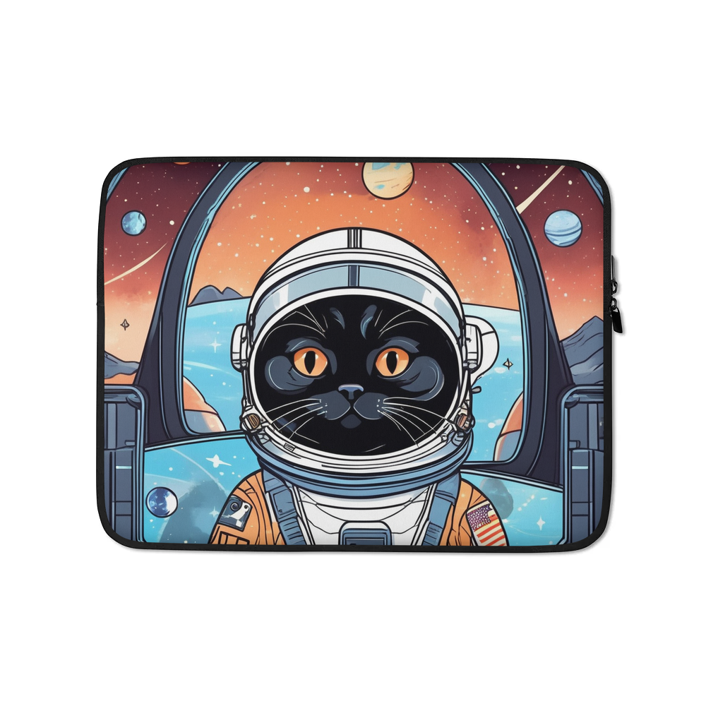 PugMug Custom Black Scottish Fold Cat Laptop Sleeve