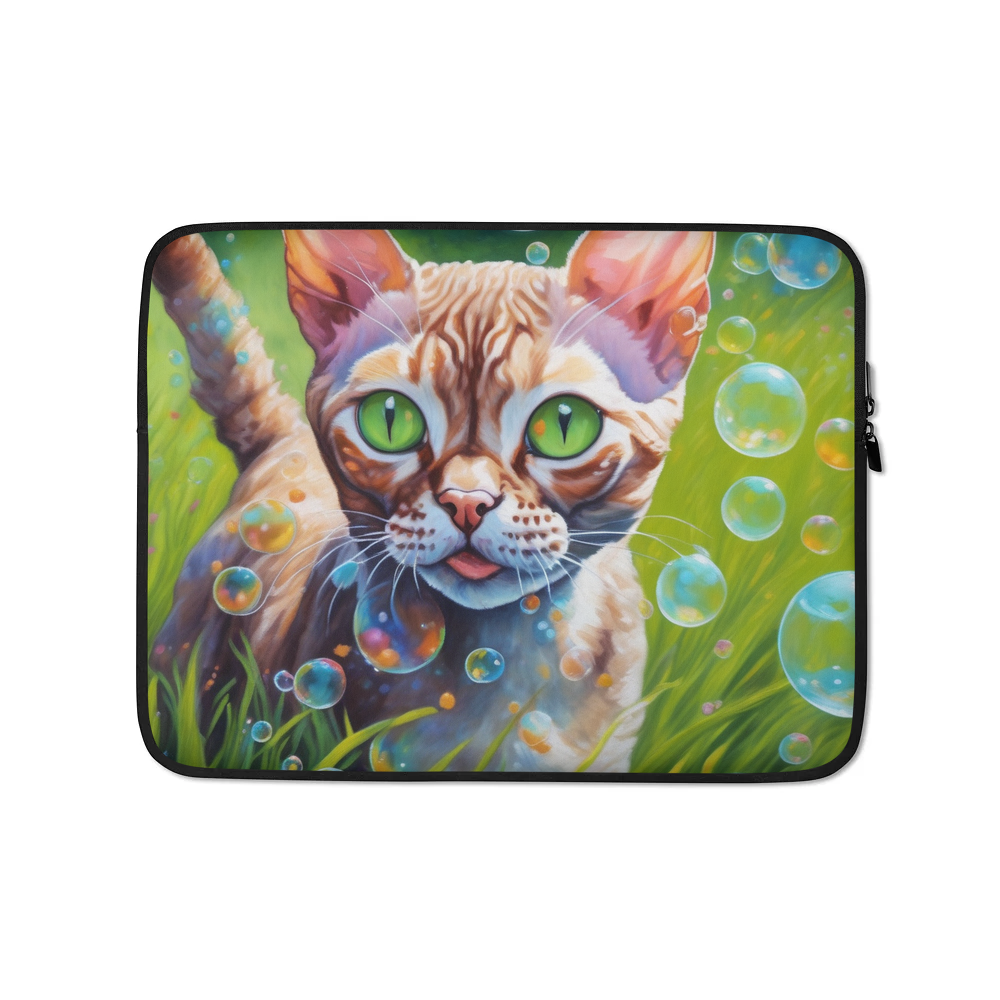 PugMug Custom Tabby Devon Rex Cat Laptop Sleeve