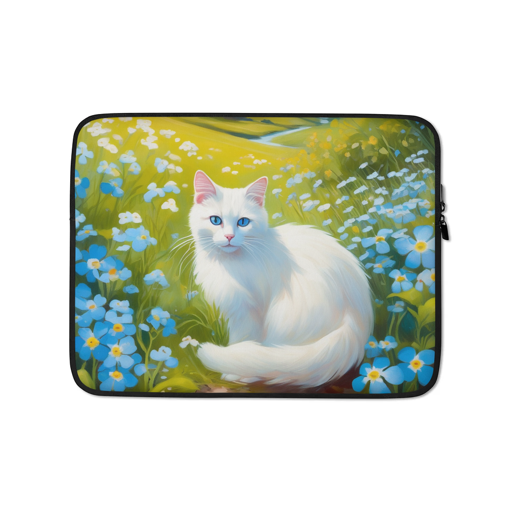 PugMug Custom White Companion Cat Laptop Sleeve