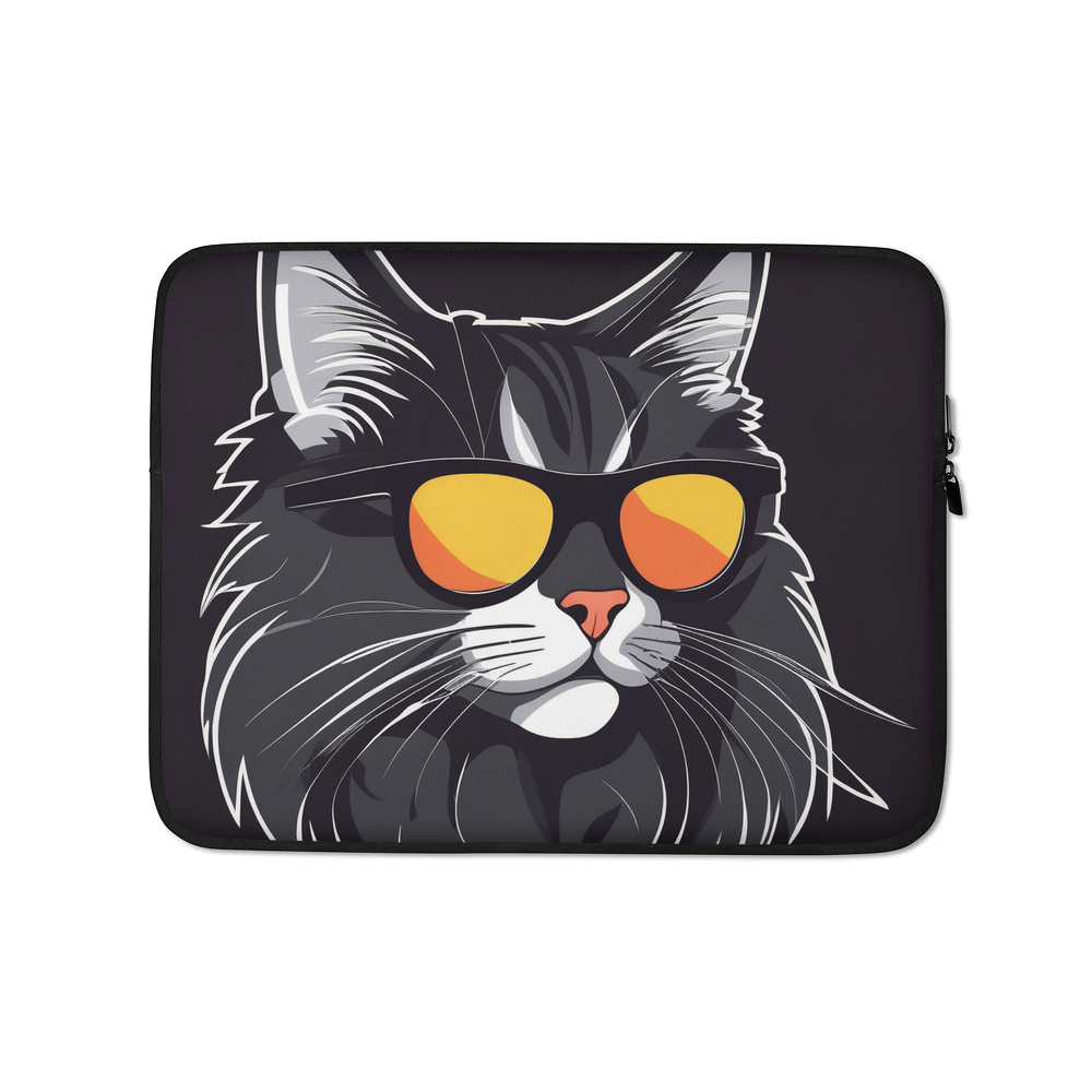 PugMug Custom Black Maine Coon Cat Laptop Sleeve