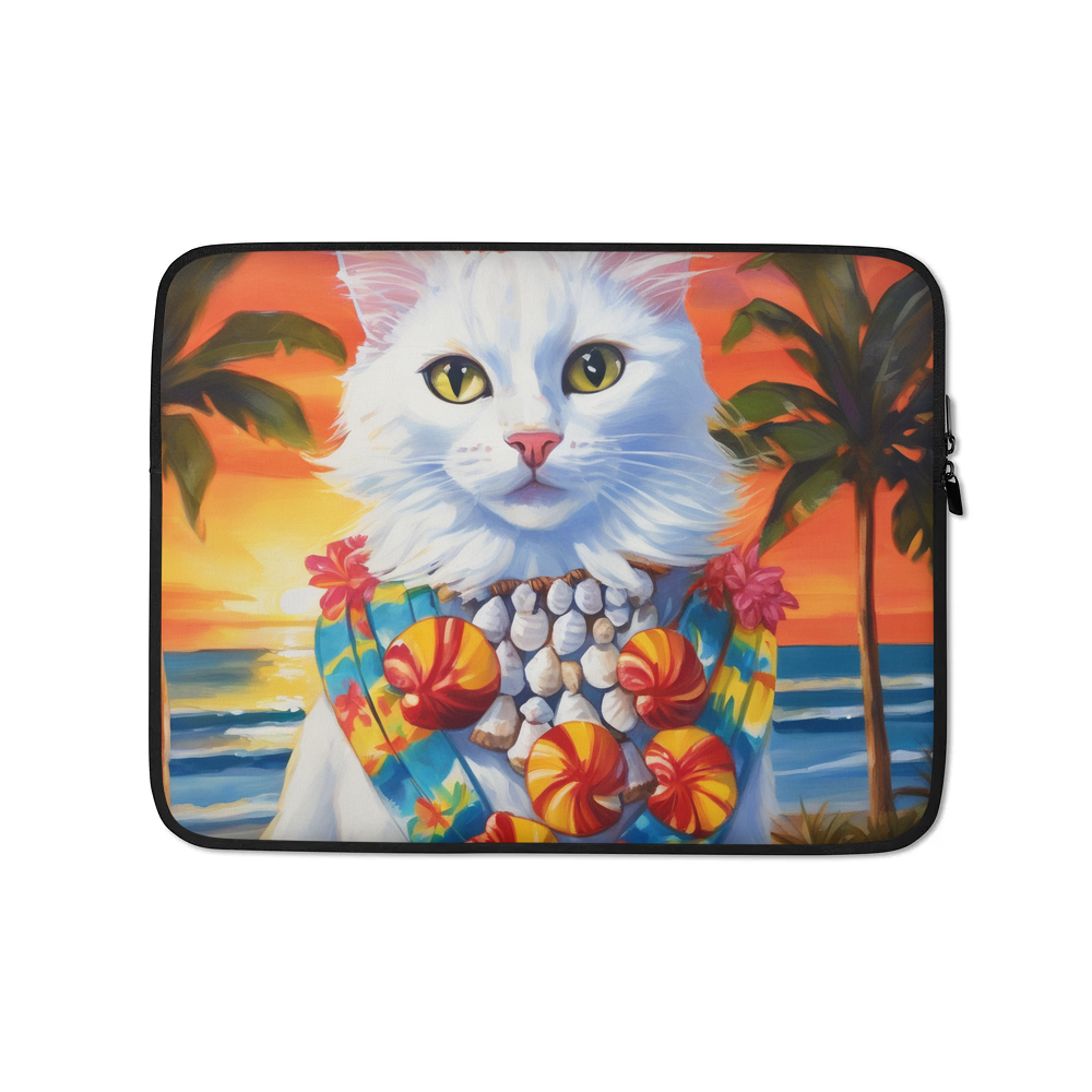 PugMug Custom White Companion Cat Laptop Sleeve
