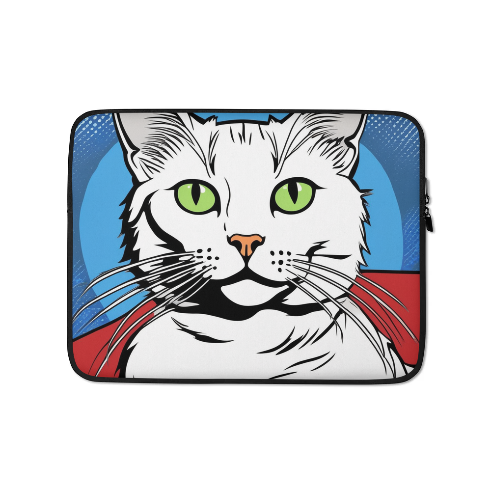 PugMug Custom White Companion Cat Laptop Sleeve