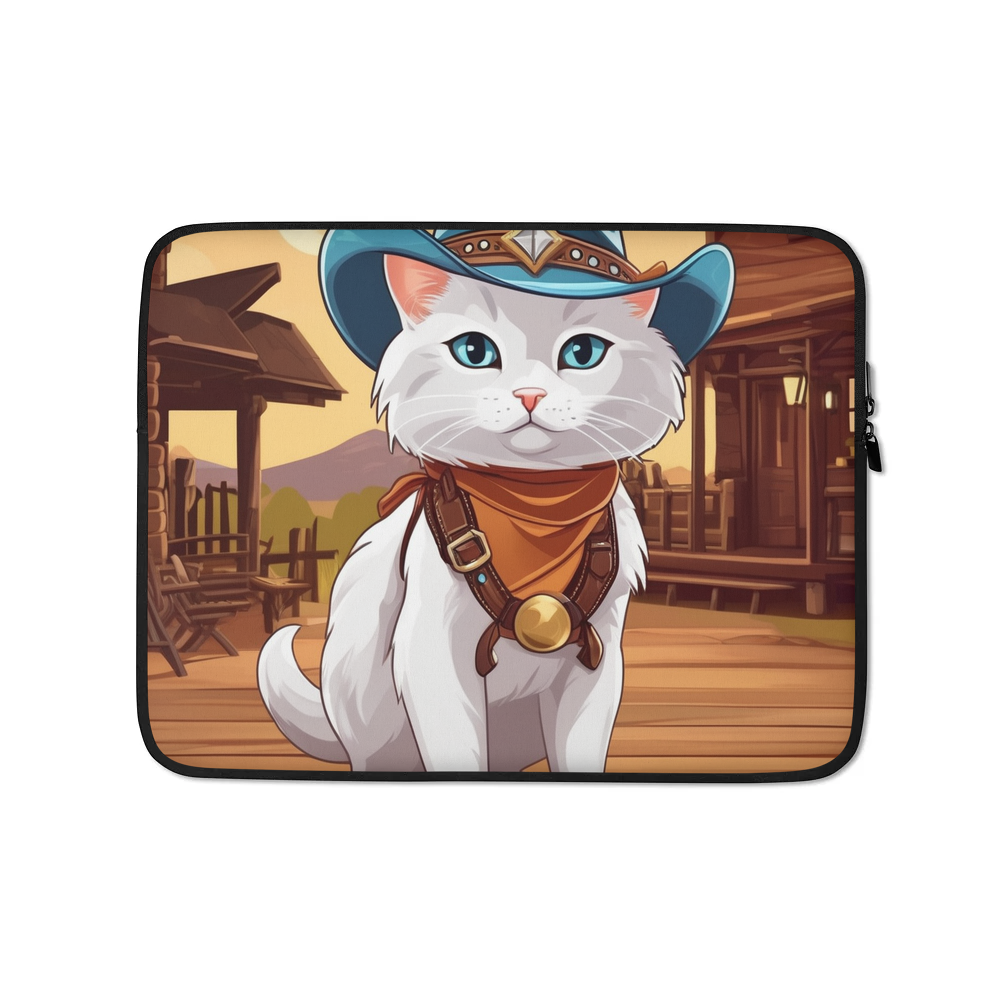 PugMug Custom White Companion Cat Laptop Sleeve